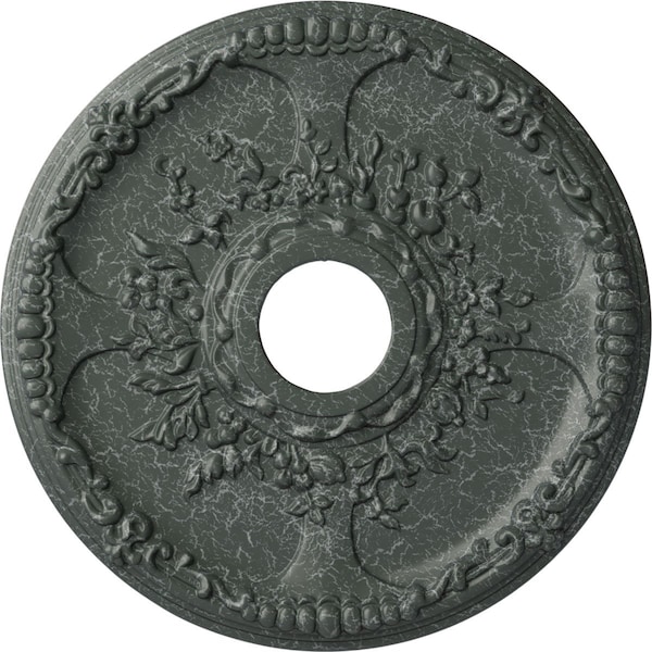 Ekena Millwork Antioch Medallion (Canopies up to 3 1/2"), 18"OD x 3 1/2"ID x 1 3/8"P, Athenian Green Crackle CM18SEAGC - main